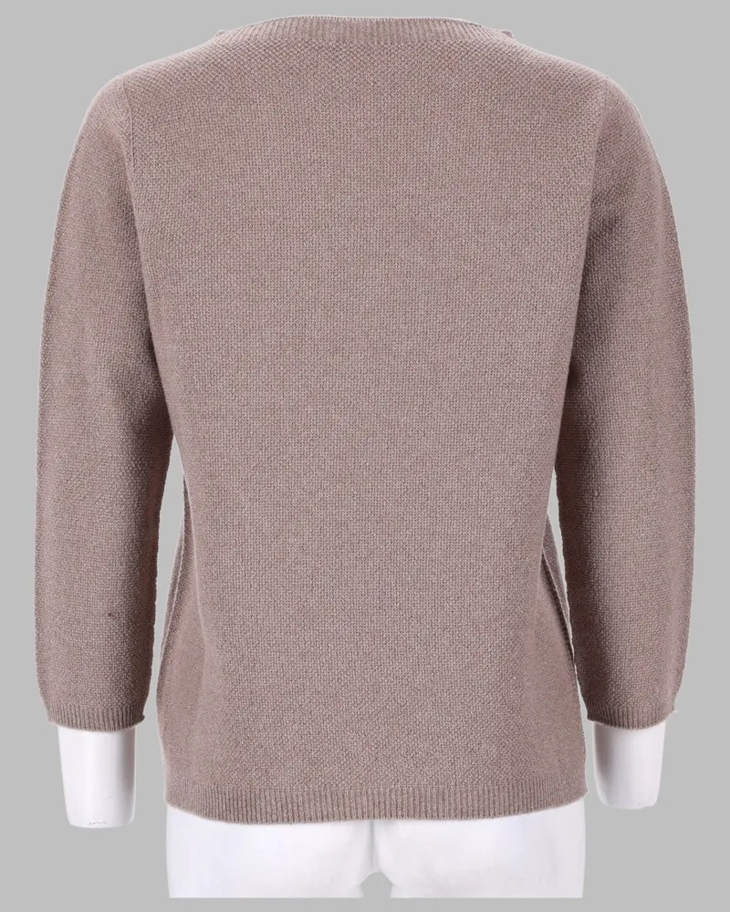 Fabiana Filippi Lurex-Threaded Virgin Wool Sweater — Beige Beige