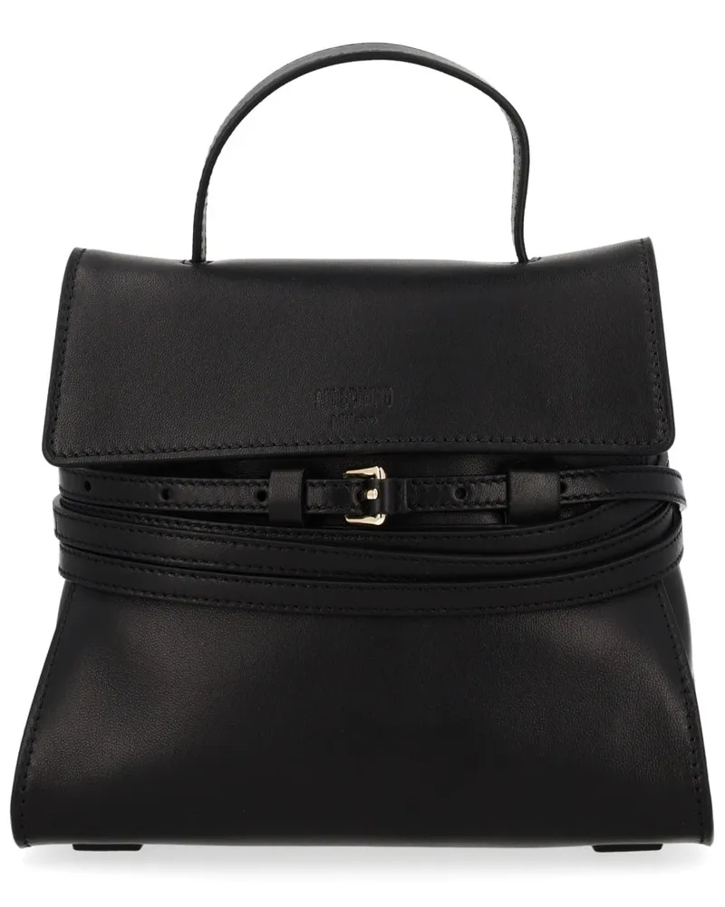 Moschino Tie Me Shoulder Bag — Black Black