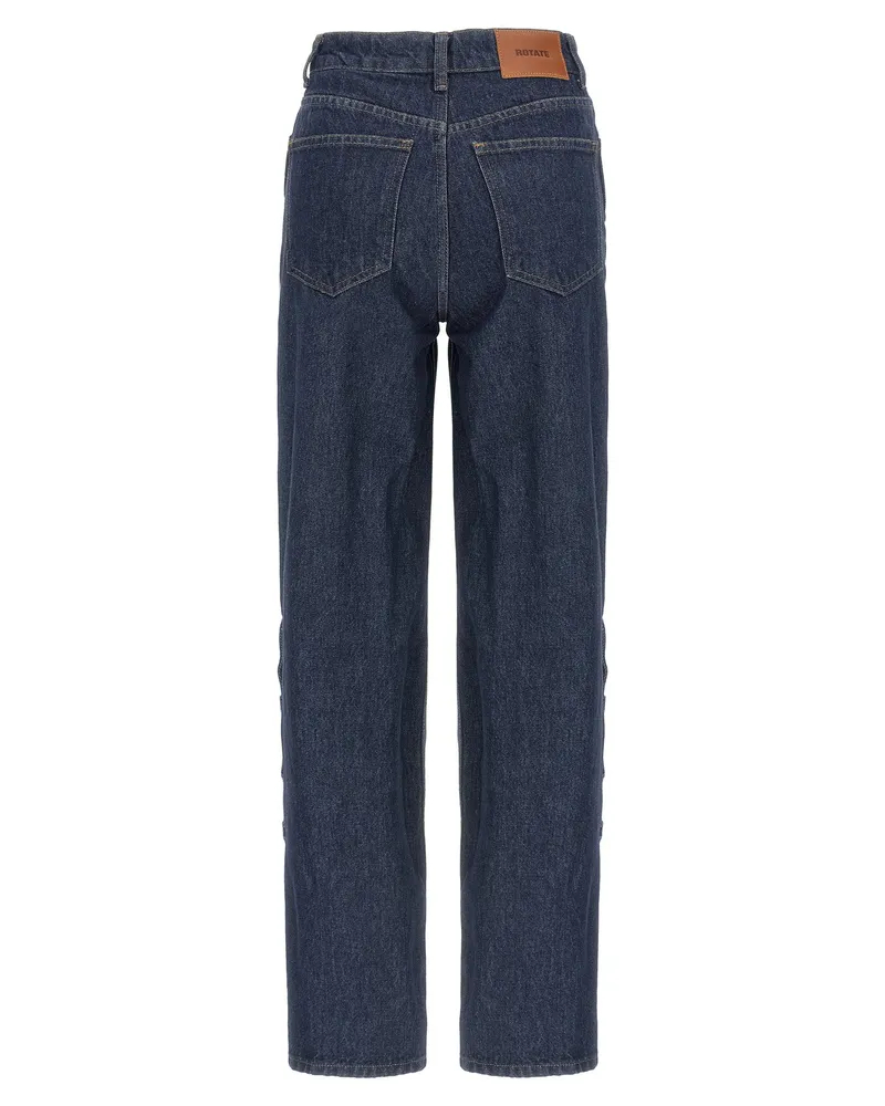 ROTATE Birger Christensen Buttoned Denim Jeans — Navy Navy