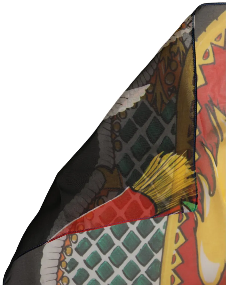 Dolce & Gabbana Silk Printed Foulard Scarf — Multicolor Multicolor