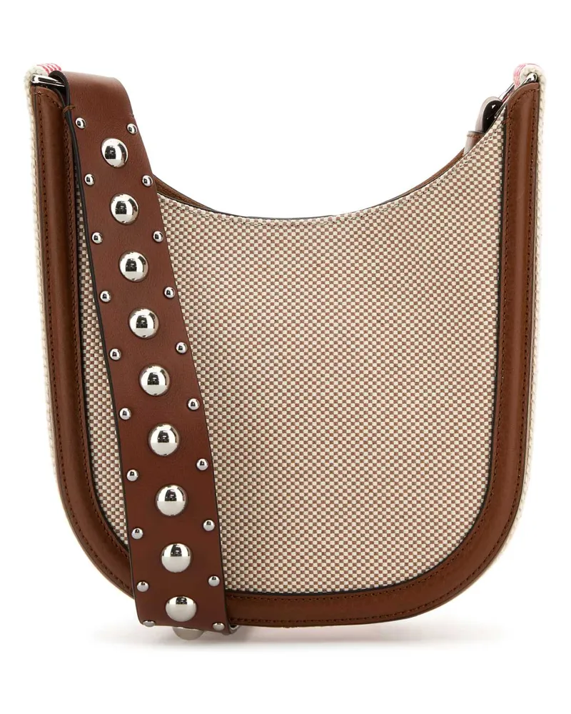 Valentino Garavani Women's Two-Tone Canvas Vlogo Signature Crossbody Bag Nattobaccoselleriabiarossodcaramel Borse A Tracolla Brown