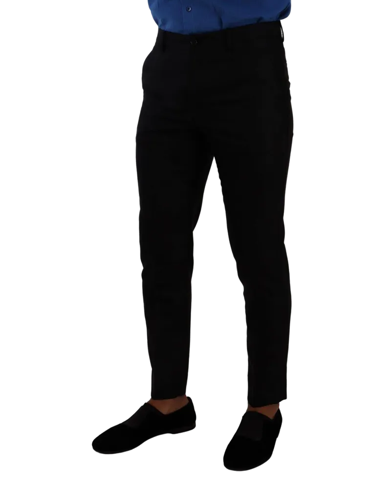 Dolce & Gabbana Virgin Wool Trousers — Black Black