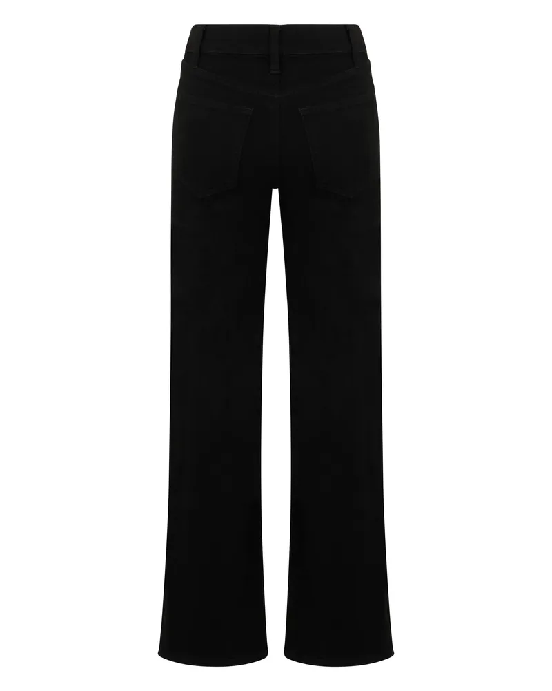 Frame Denim Women's Jeans Straight Black Cotton Straight-Leg Black