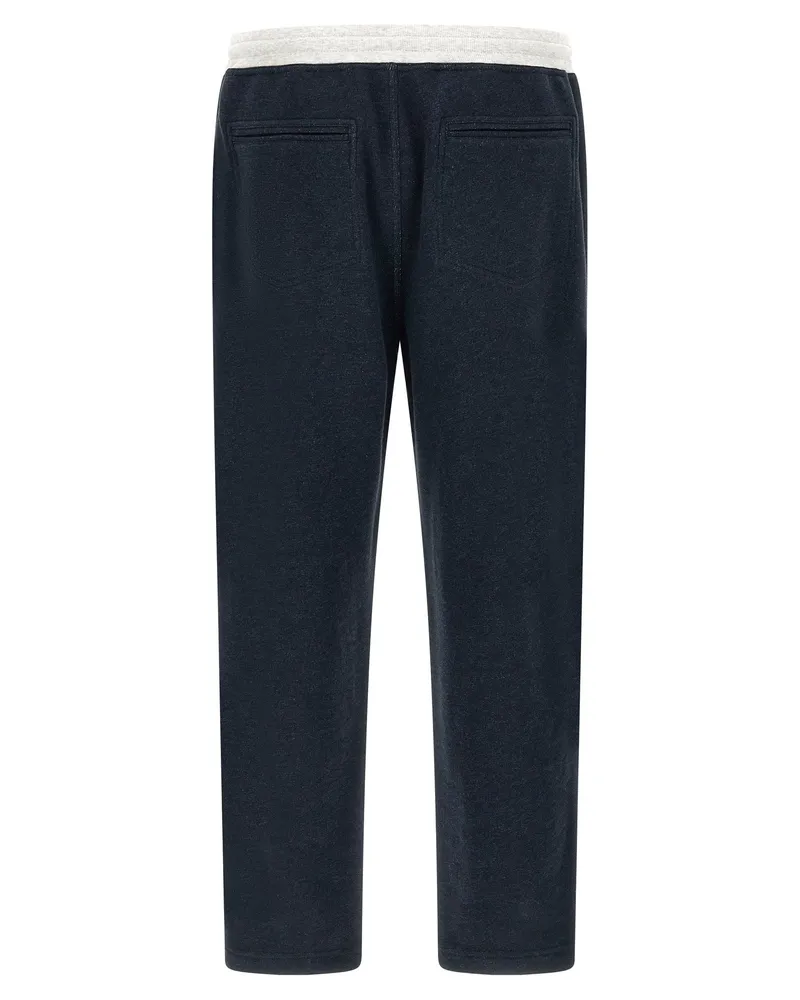 Brunello Cucinelli Men's Blue Cotton Joggers (workout Pants Navy