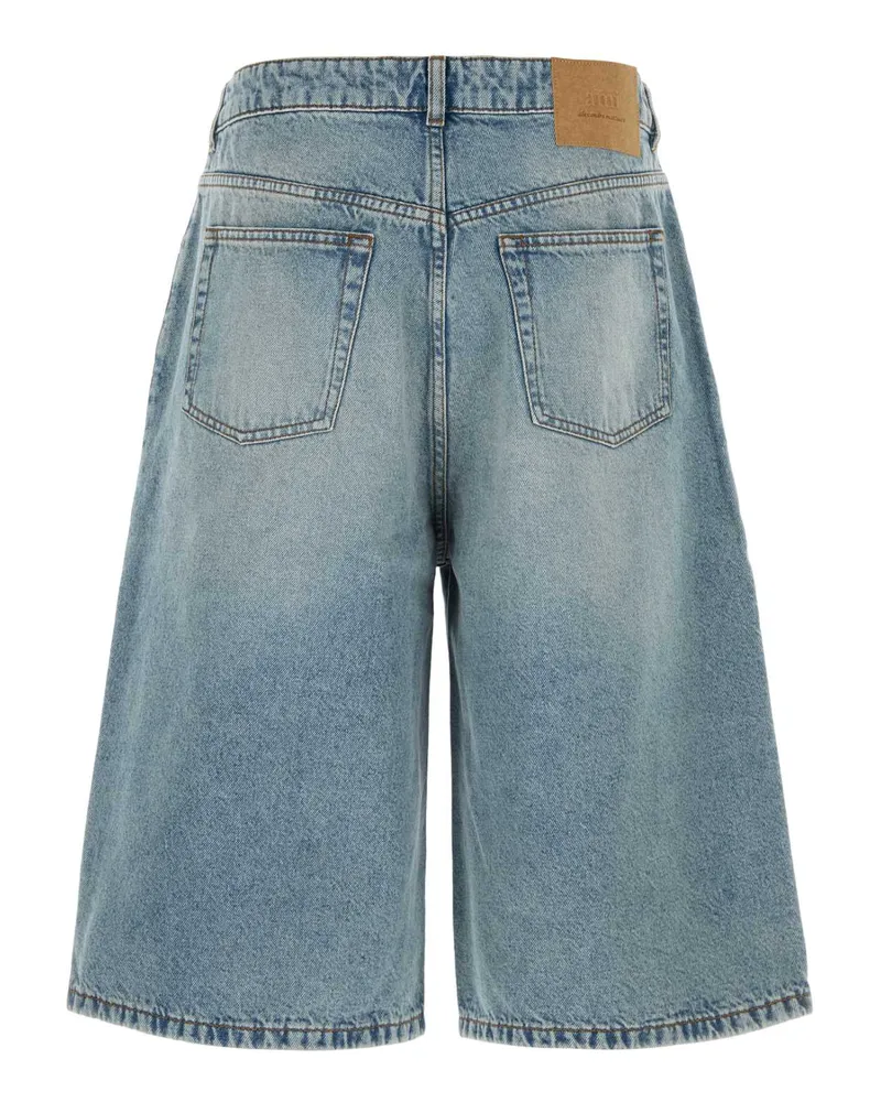 AMI Paris Men's Denim Bermuda Shorts Bleuused Exterior: Cotton Blue