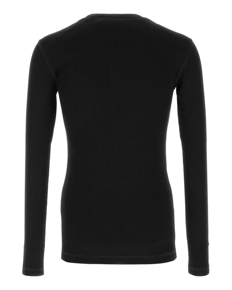 Dolce & Gabbana Ribbed Cotton T-Shirt — Black Black