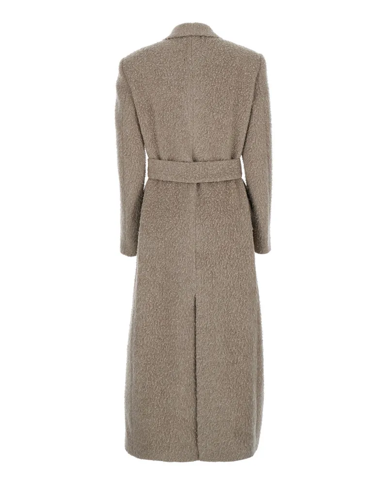 Golden Goose Women's Beige Double-Breasted Wool Blend Coat Virgin Mohair Polyamide Beige