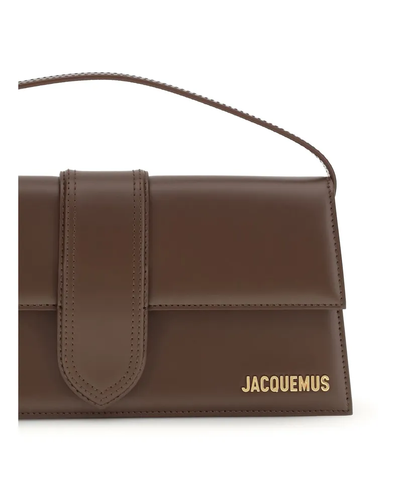 Jacquemus Women's Shoulder Bag Le Bambino Long Brown Calf Leather Brown