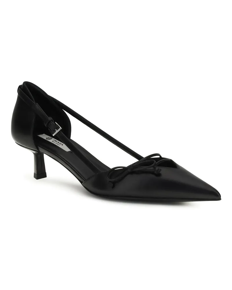 Prada Women's Side-Cut Leather Pumps Nero Goatskin-Hircus Goatskin Goatskin/hircus High Heel Shoes Black