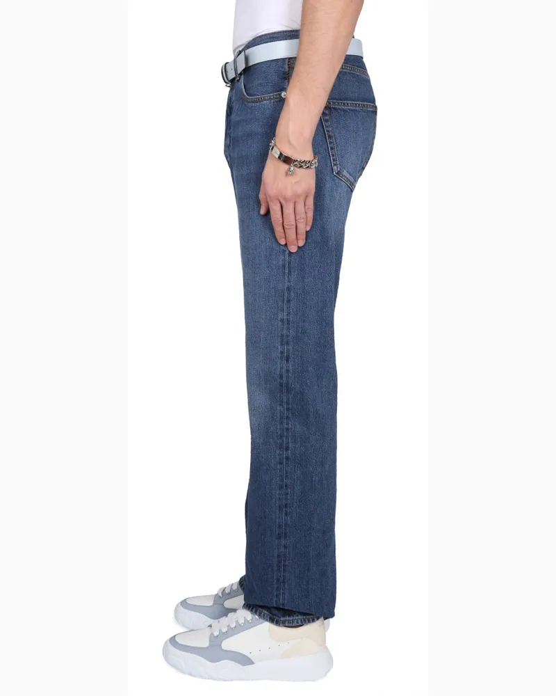 Alexander McQueen Five-Pocket Cotton Jeans — Blue Blue