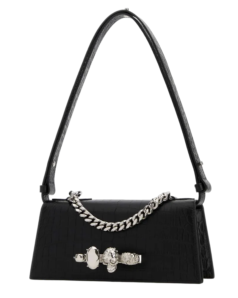 Alexander McQueen Blacksilver Borse A Mano Bag Black