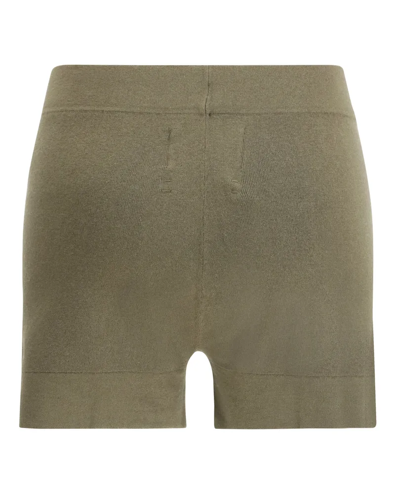 extreme cashmere Women's Rib-Knit Shorts N°450 Bummy Army Knitwear Sweater Green