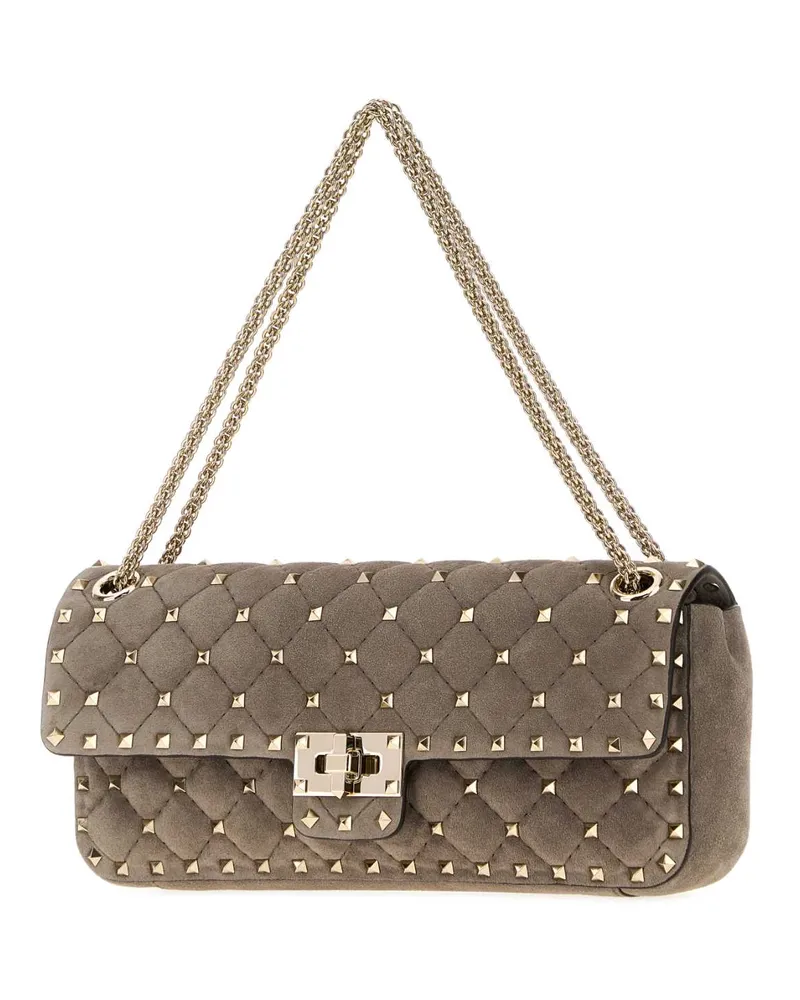 Valentino Garavani Suede Shoulder Bag — Gray Gray