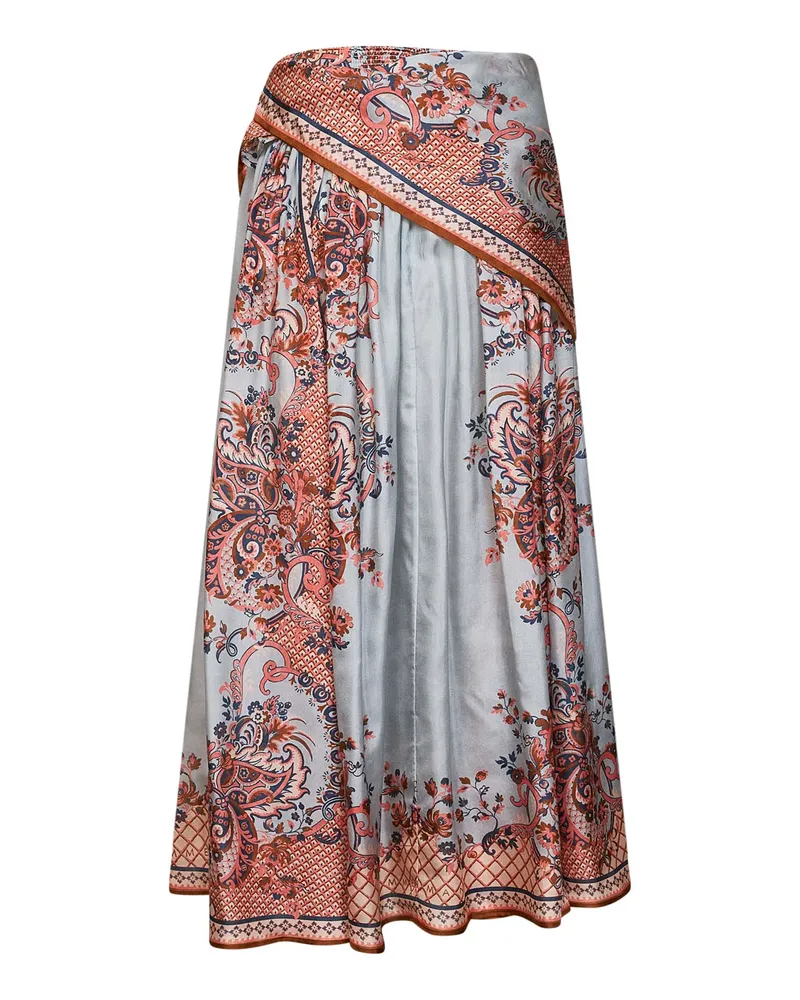 Zimmermann Women's Midi Skirt Aster Silk Habotai Multicolour Multicolor