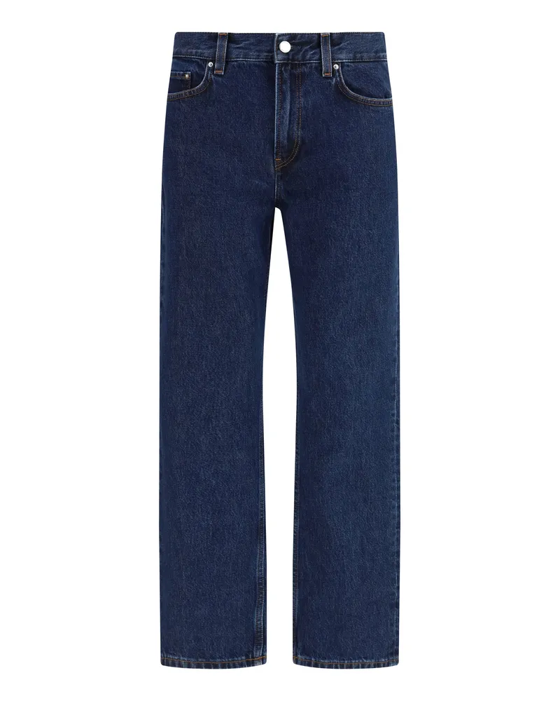 Totême Women's Jeans Low Straight Indigo Cotton Indigo