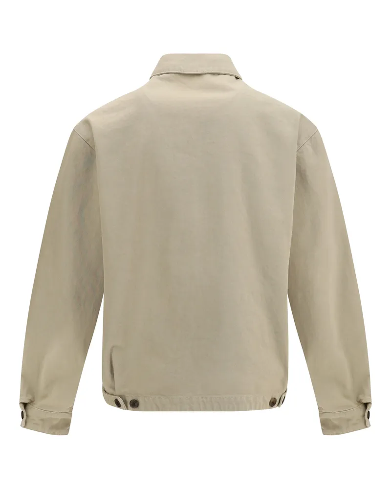Prada Men's Denim Blouson Jacket Sand Cotton Sand