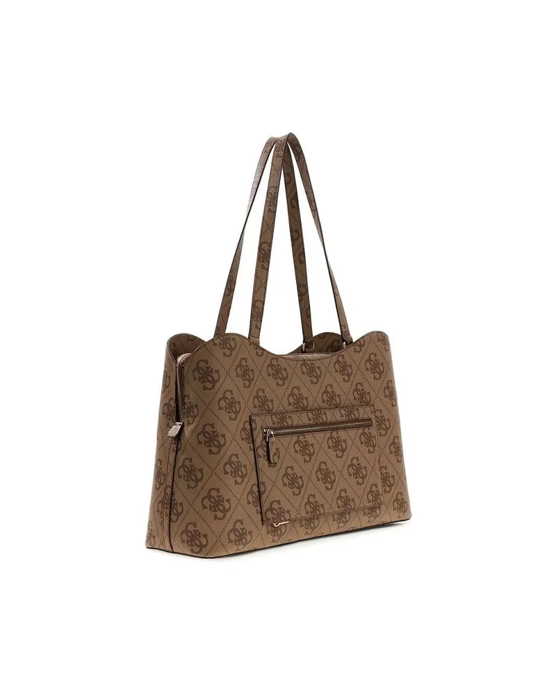 Guess Women's Tote Bag Latte Logo Polyurethane - Tote-Bags Beige