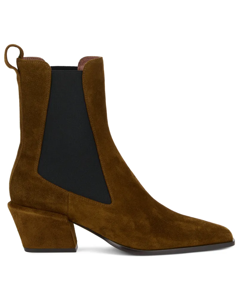 Paris Texas Women's Ankle Boots Pointed Suede Tundra Calfskin Brown
