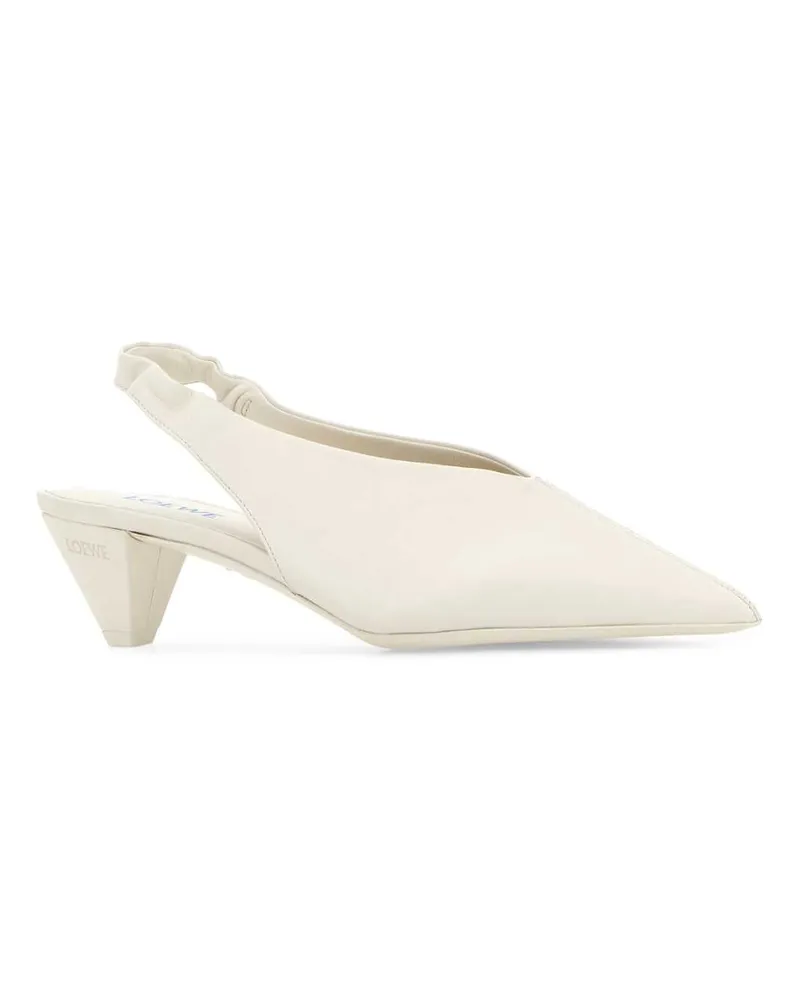 Loewe Women's White Leather Origami Cubic Pumps Scarpe Con Tacco High Heel Shoes White