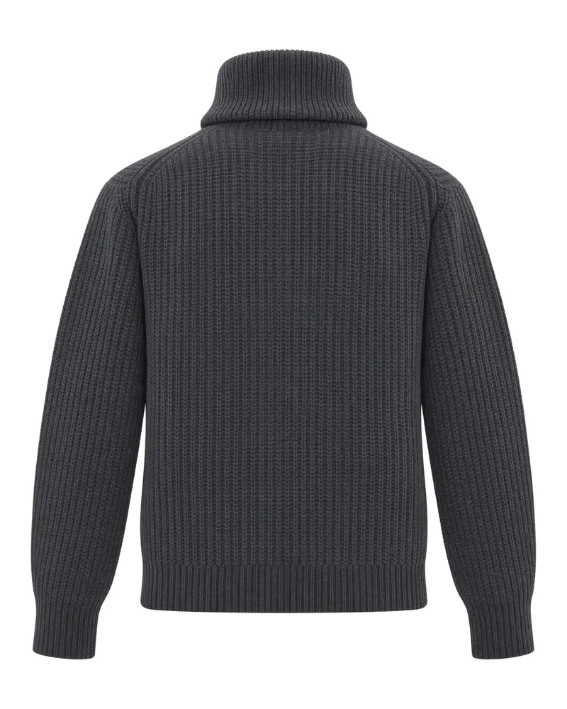 Max Mara Ribbed Virgin Wool Sweater — Gray Gray