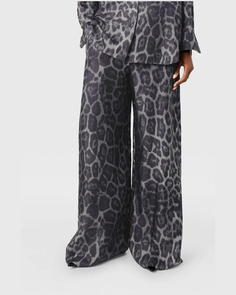 Stella McCartney Leopard Print Trousers — Charcoal Charcoal