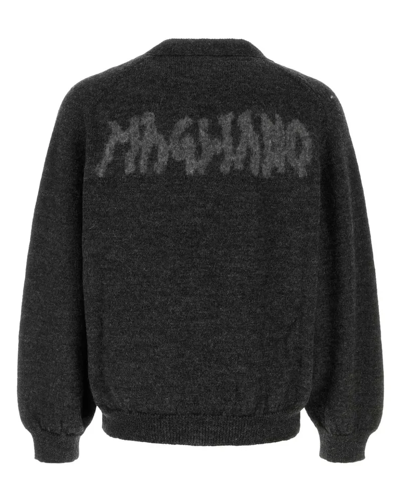 Magliano Men's Slate Wool Cardigan Md81_19 Antracite Exterior: Maglieria Gray