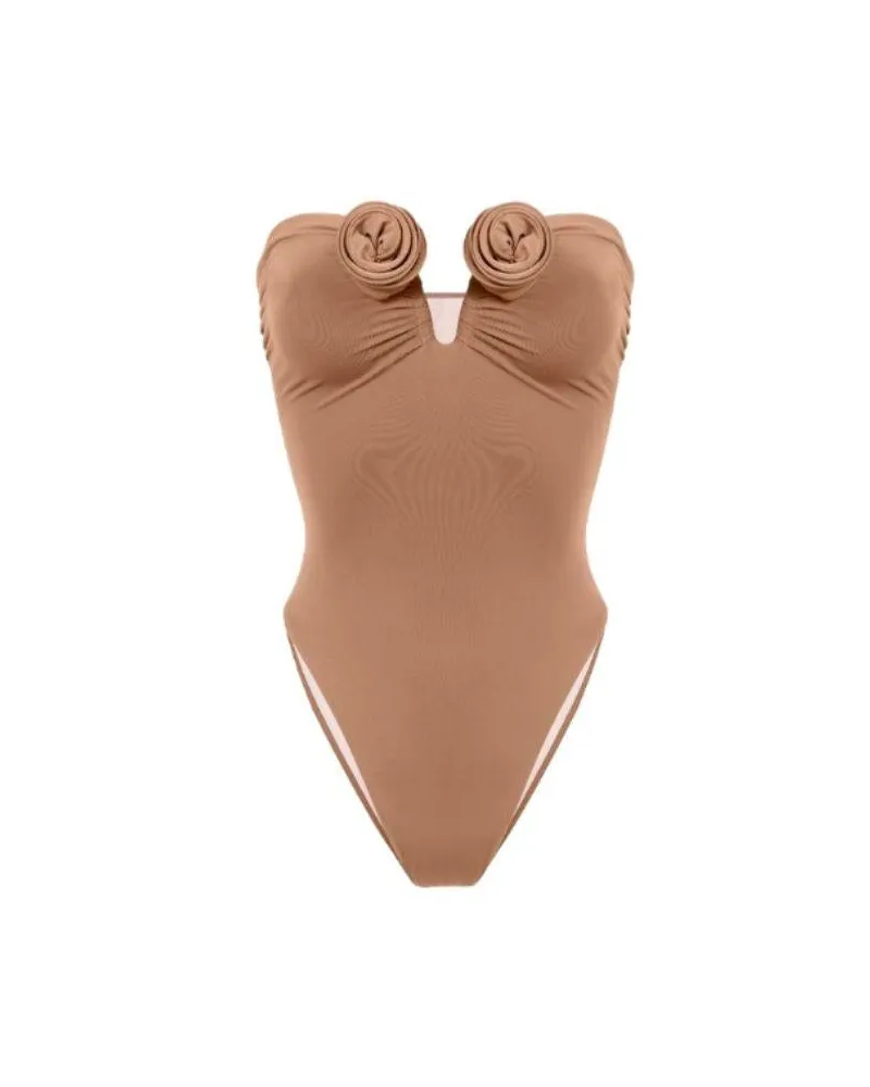La Reveche Women's One-Piece Swimsuit Alaya Brown Swimwear Sea Clothing Brown