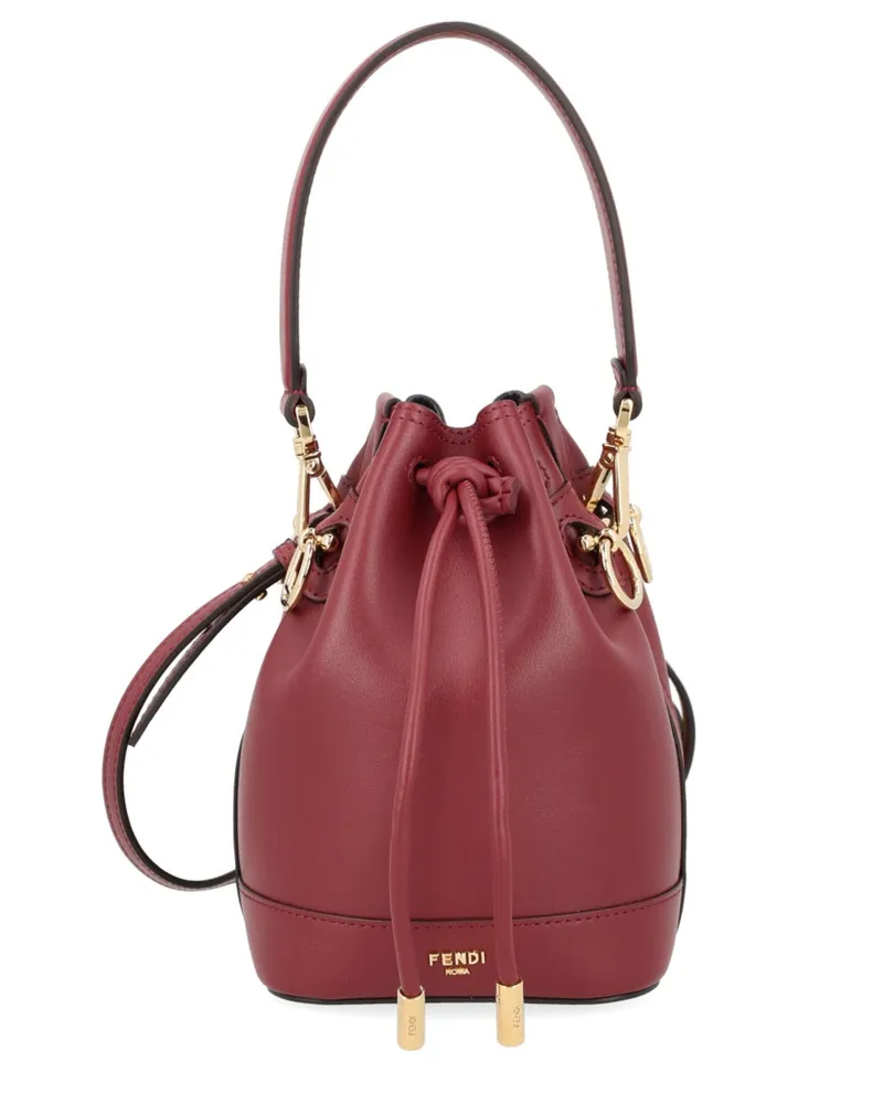 Fendi Women's Bucket Bag Mon Tresor Leather Bordeaux Handbags Hand Bordeaux