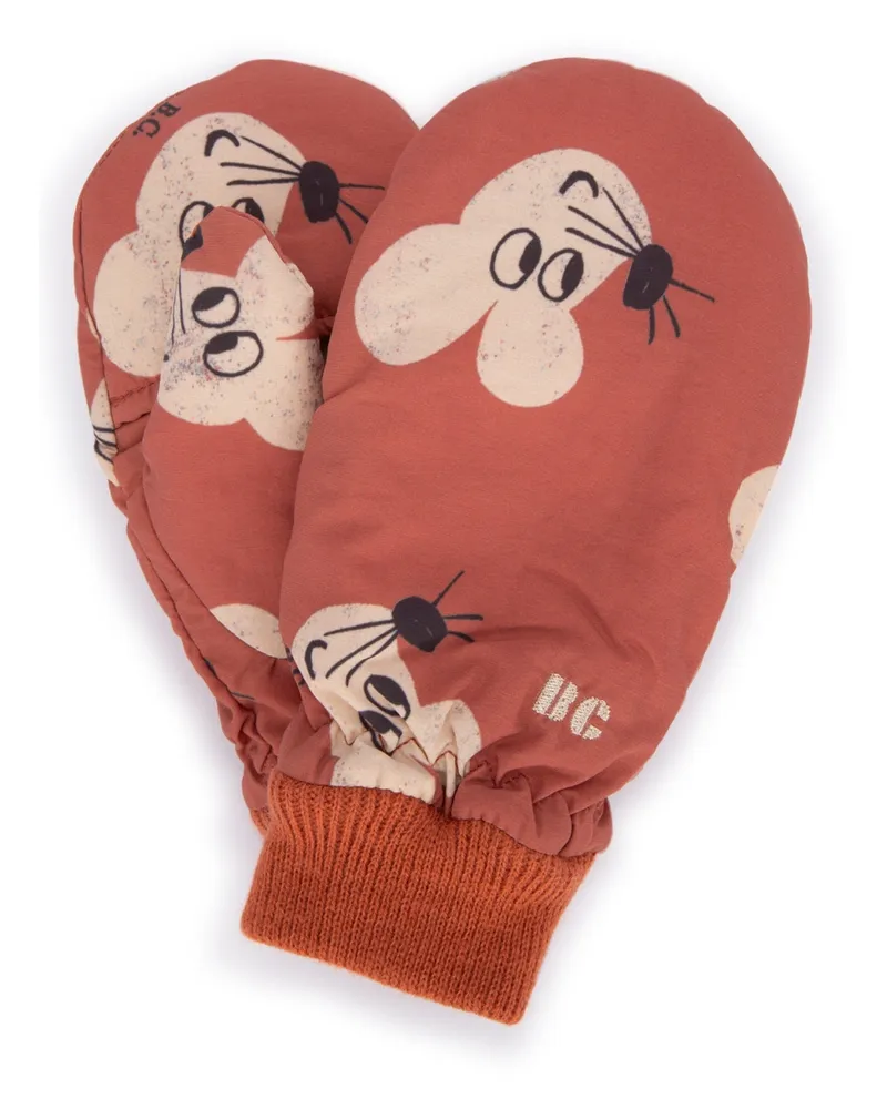 BOBO CHOSES Illustrated Character Mittens — Red Red
