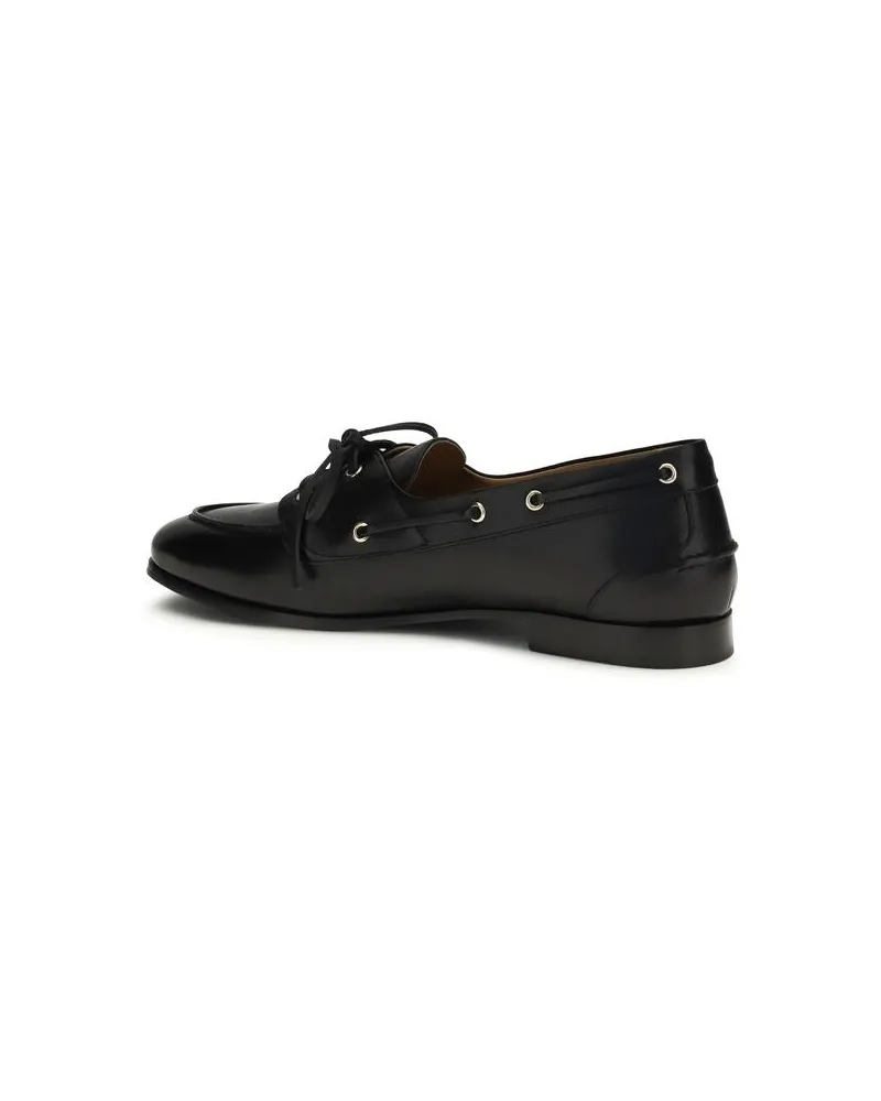 Bally Men's Black Buffalo Leather Slip-On Loafers Black