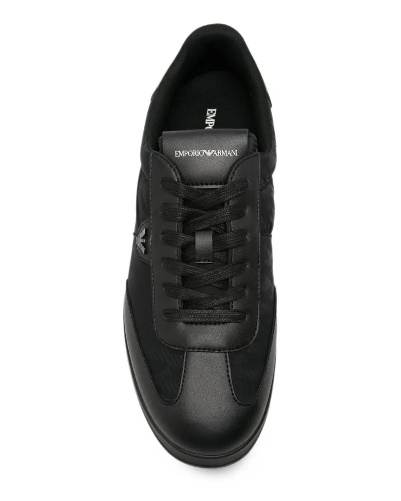 Emporio Armani Logo-Print Sneakers — Black Black