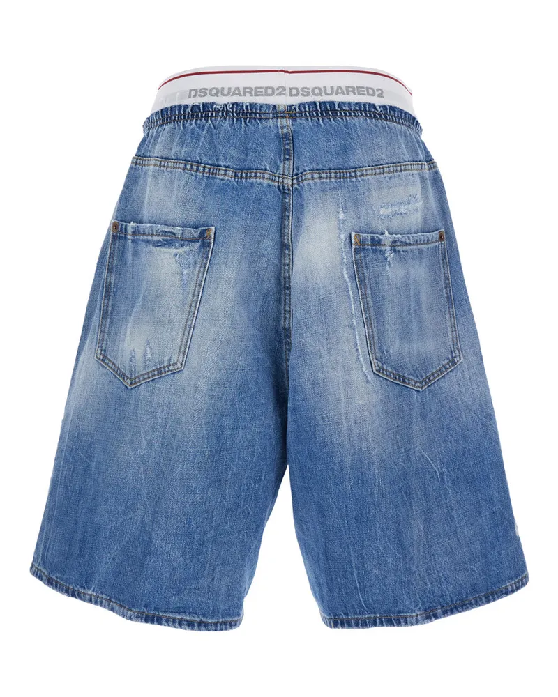 Dsquared2 Men's Shorts Blue Denim Cotton Blue