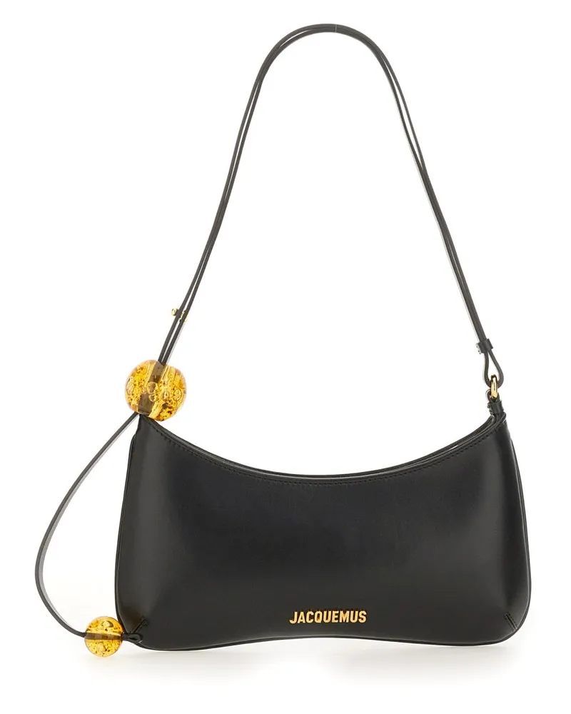 Jacquemus Bisou Perle Shoulder Bag — Black Black