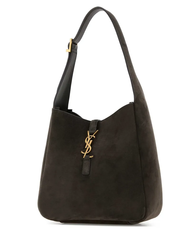 Saint Laurent Women's Dark Grey Suede Le 5 Ã¡ 7 Shoulder Bag Urbanchic Borse A Mano Gray