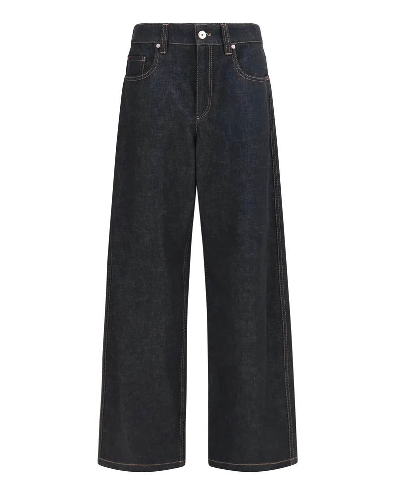 Brunello Cucinelli Women's Jeans Straight-Leg Denim Black Cotton Black