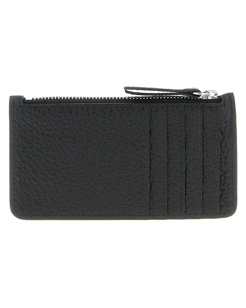 Maison Margiela Tumbled Leather Card Case — Black Black