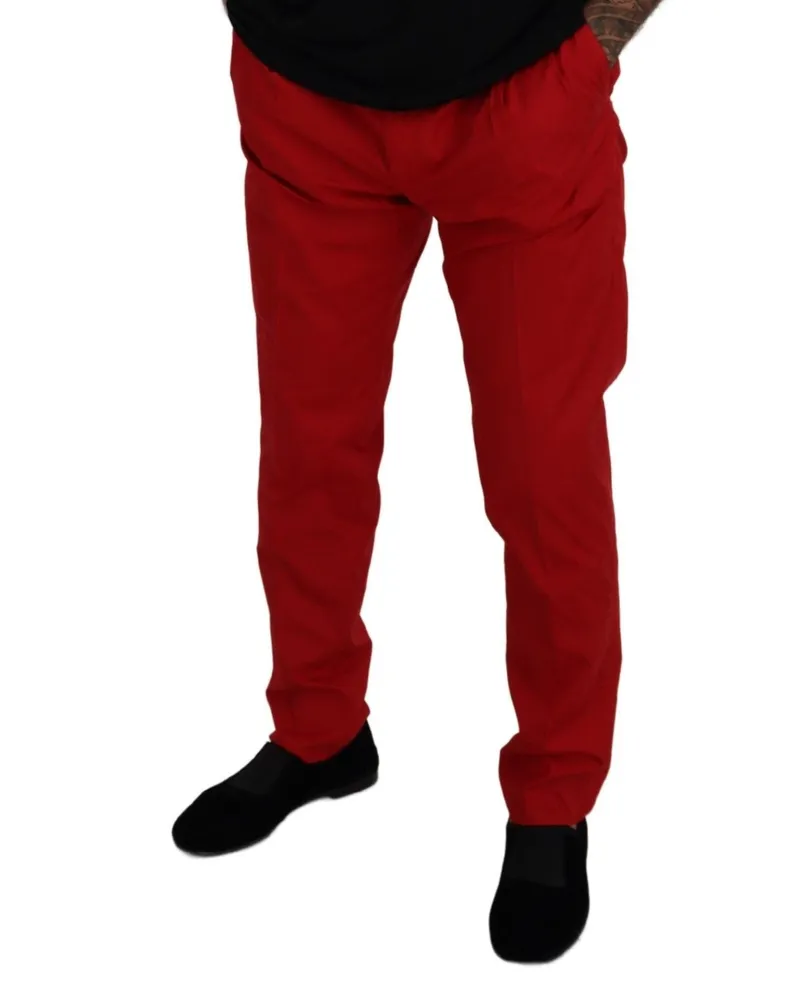 Dolce & Gabbana Men's Cotton Slim Fit Chinos Red Red