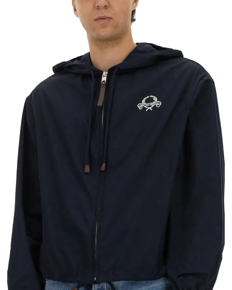 Moschino Nylon Blend Jacket — Blue Blue