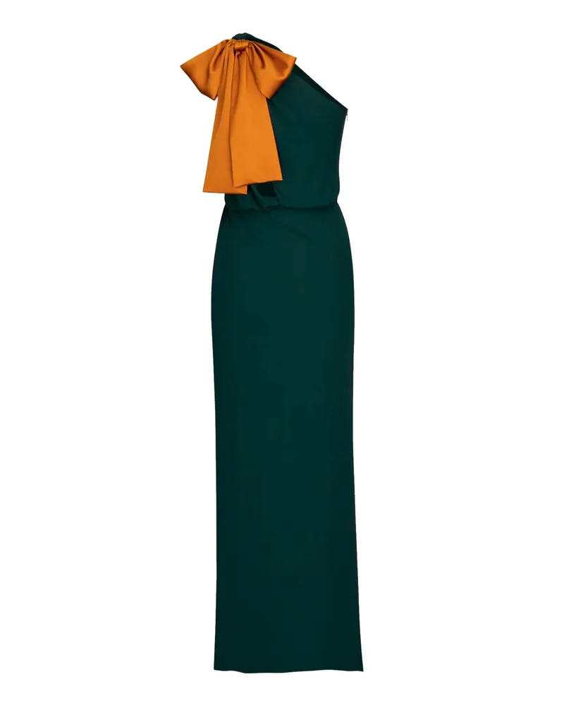 Saint Laurent Women's Emerald Silk Crepe Muslin Maxi Dress Green