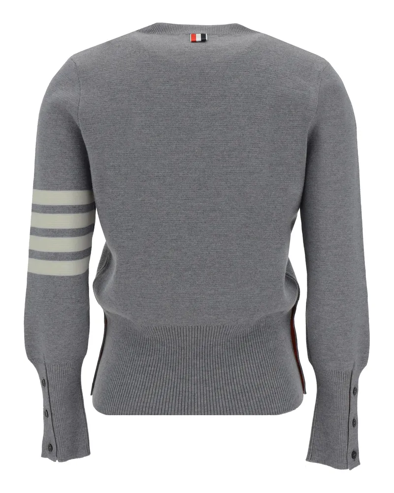 Thom Browne Women's Virgin Wool Sweater Lt Grey Fleece Ovis Aries Gray
