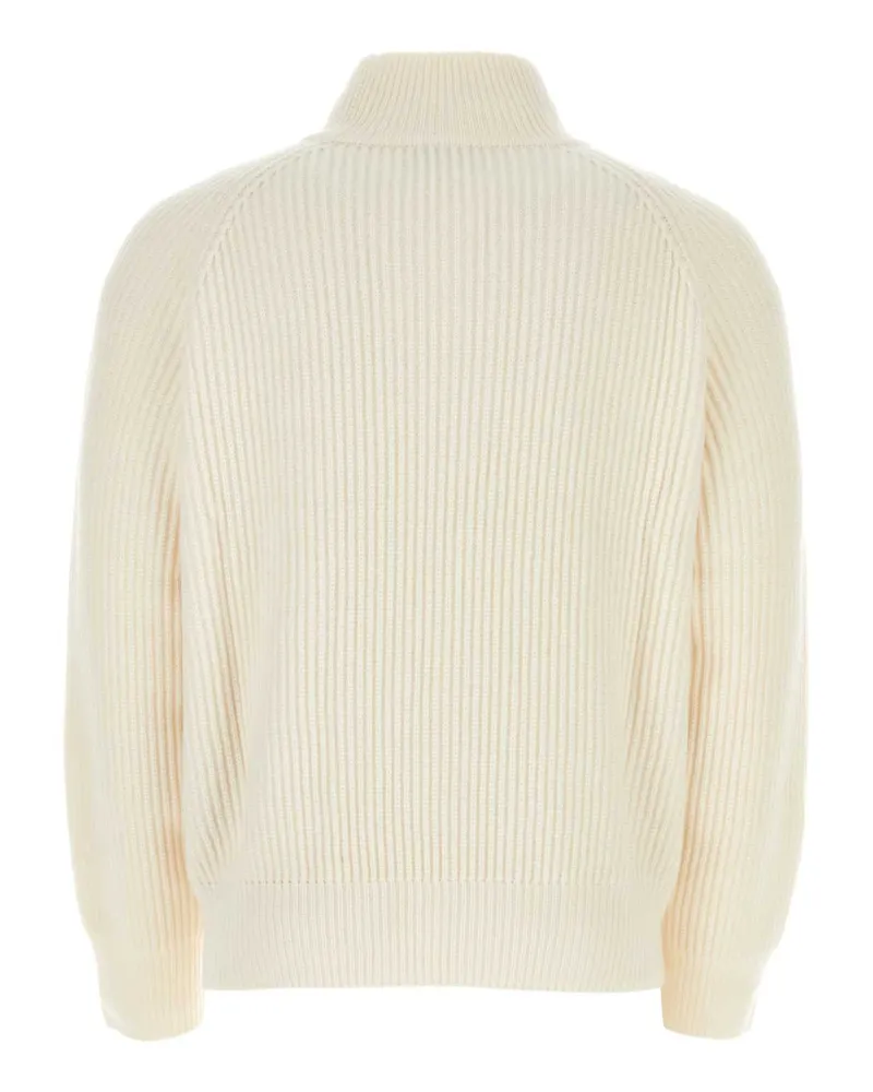 Le Kasha 1918 Men's Ivory Cashmere Sweater White Exterior: Organic Maglieria White