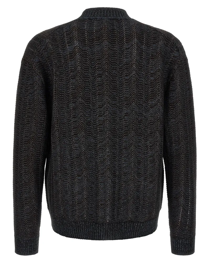 Missoni Greek Pattern Knit Cardigan — Charcoal Charcoal
