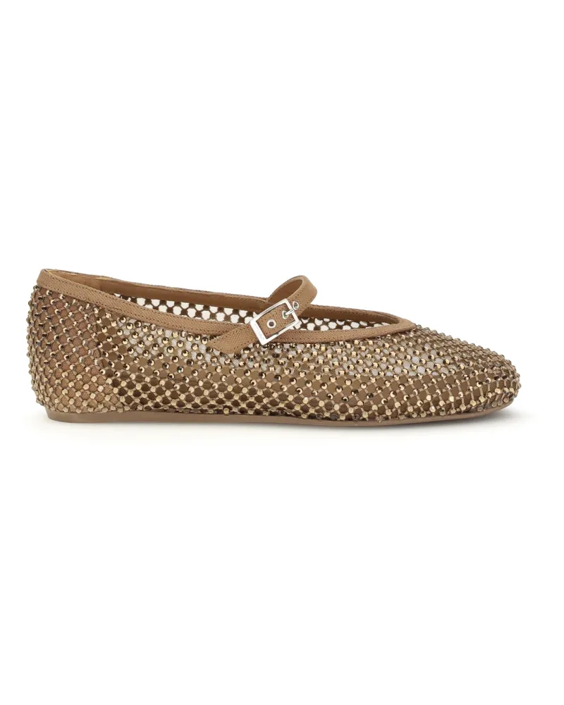 Le Silla Women's Ballerina Flats Gilda Mesh Brown Nylon Shoes Brown