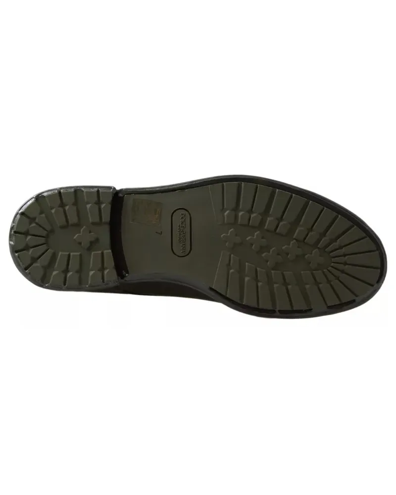 Dolce & Gabbana Leather Two-Tone Derby — Green Green