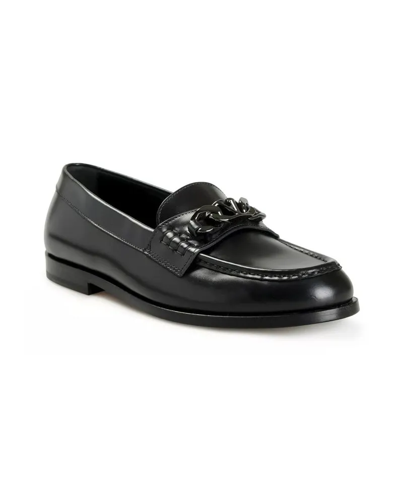 Valentino Garavani Men's Black Leather Slip-On Loafers Black