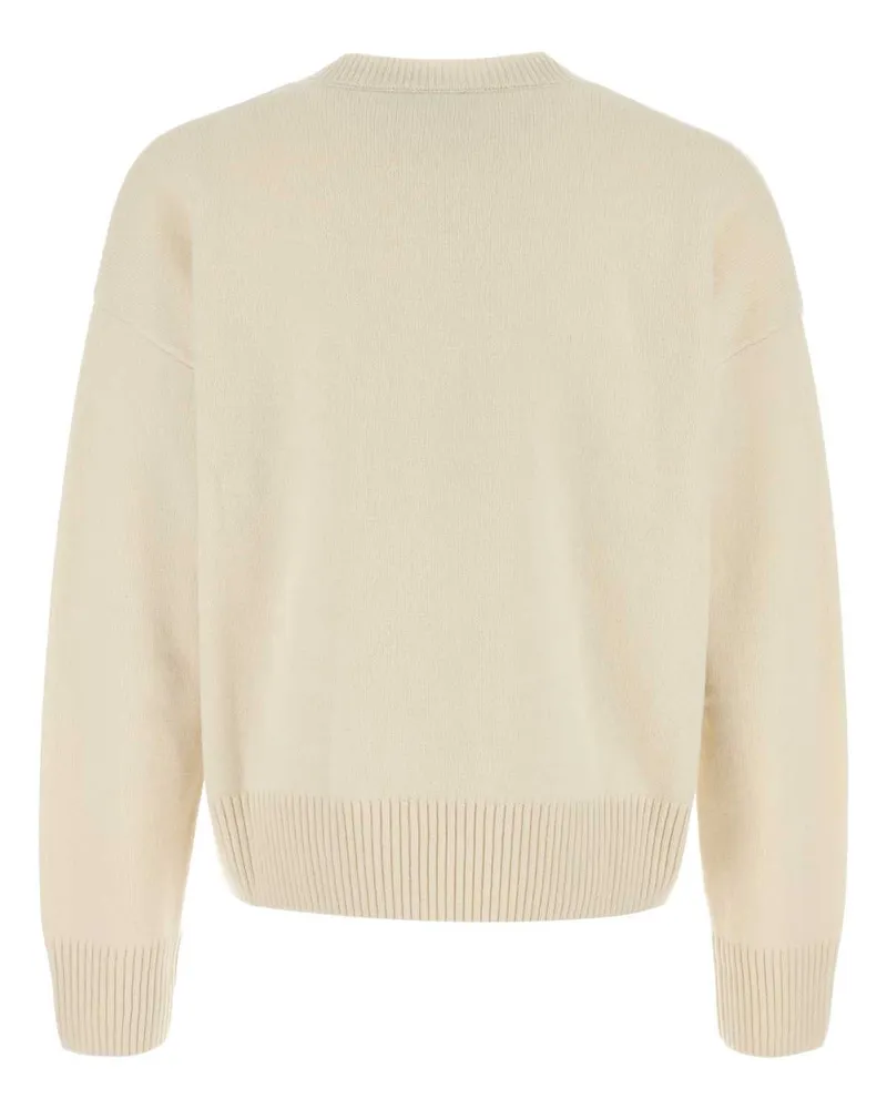 AMI Paris Men Ivory Wool Blend Sweater Maglie Ivory