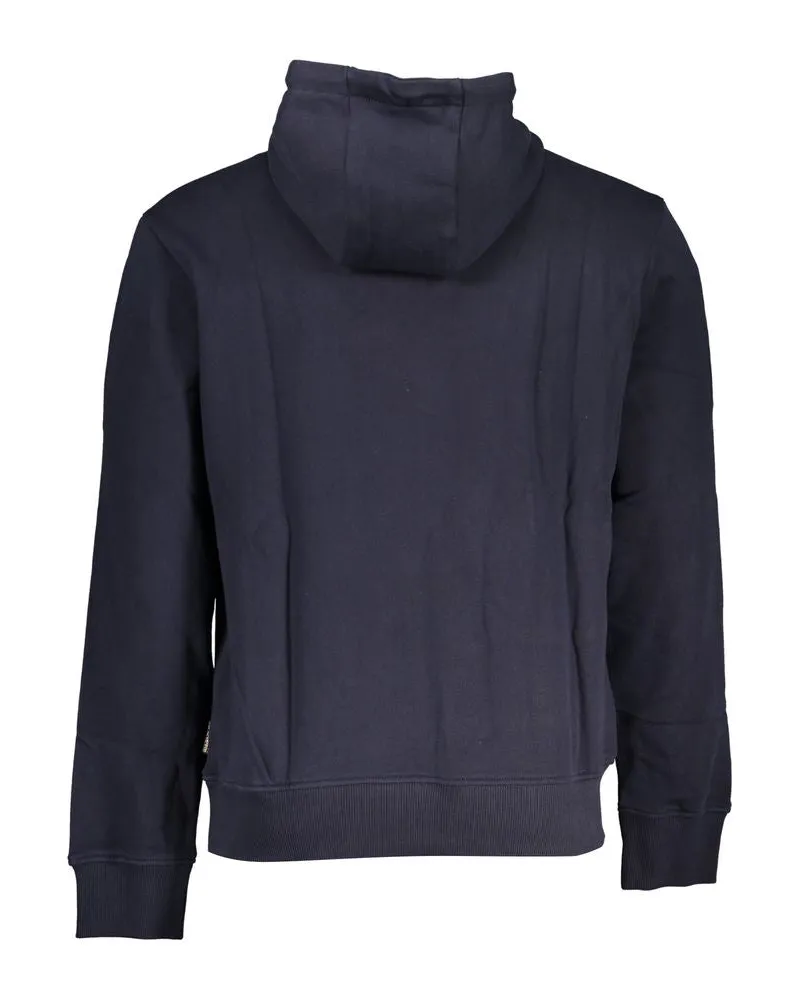 Napapijri Cotton Brushed-Texture Hoodie — Navy Navy