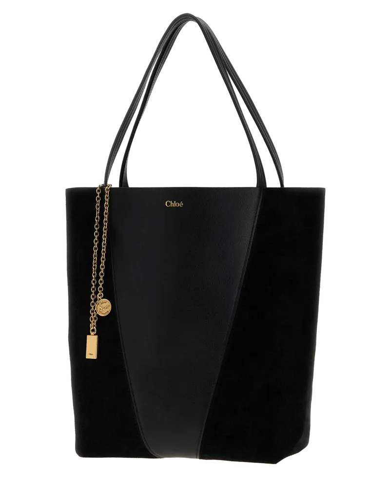 Chloé Spin Leather Tote Bag — Black Black