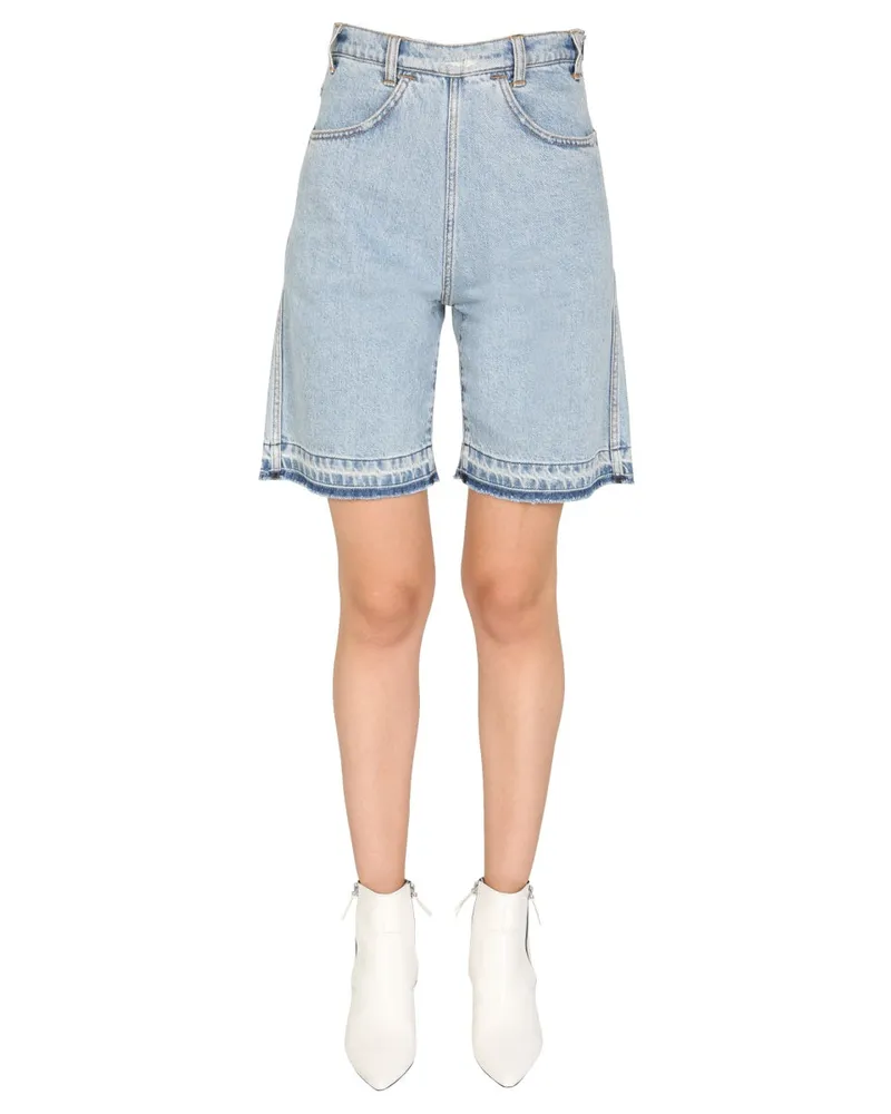 Philosophy Di Lorenzo Serafini Cotton Denim Bermuda Short — Blue Blue