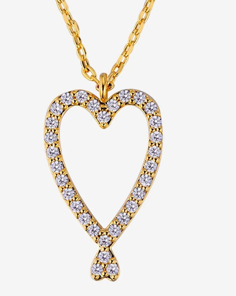 MYA BAY Women's Necklace Twin Hearts Gold Brass Gold